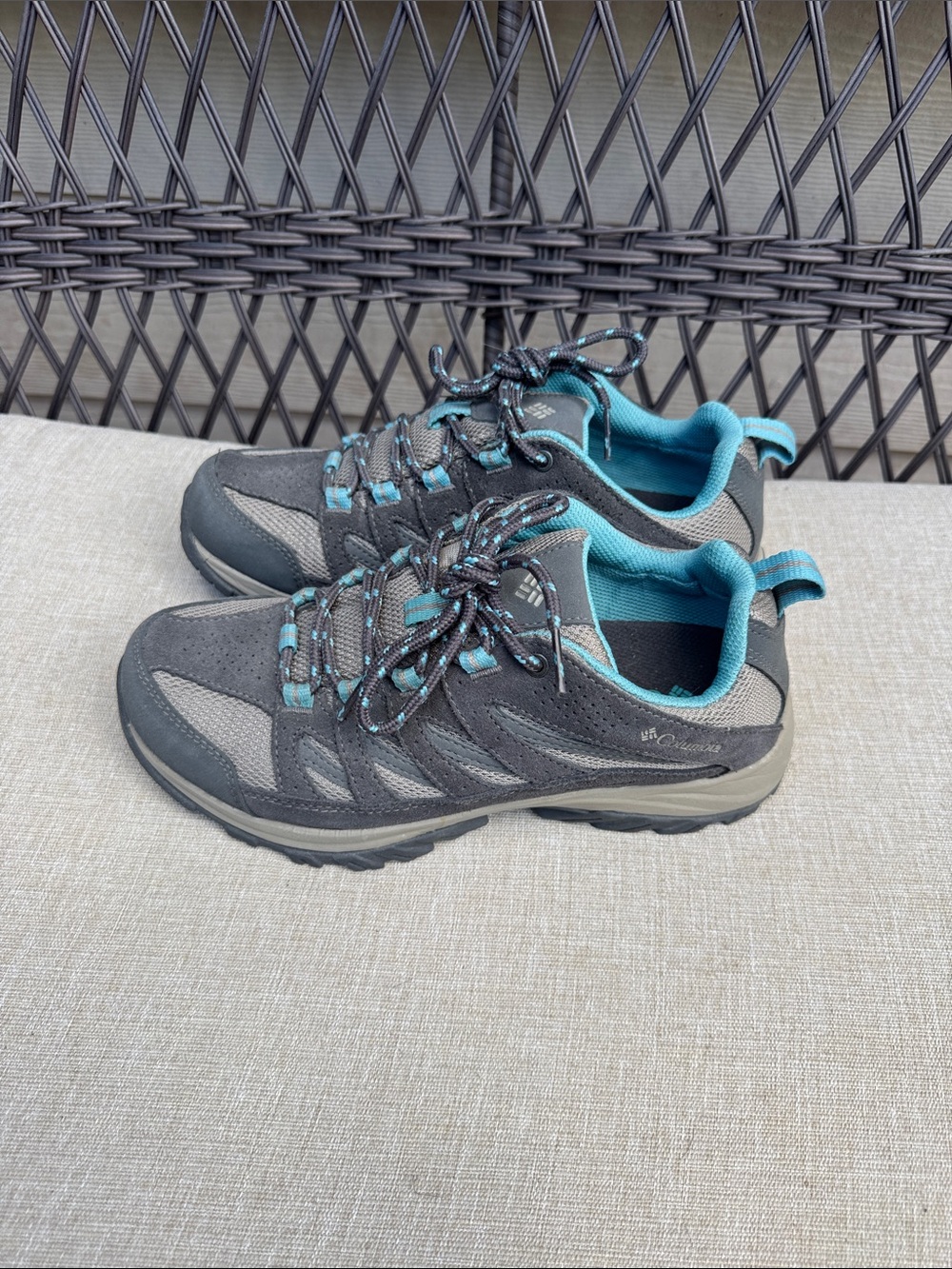 Columbia Women's Gray and Teal Trail Sneakers